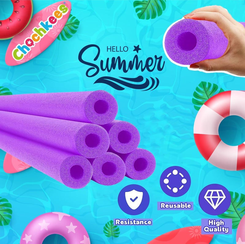 Chochkees Purple Pool Noodles Swimming Hollow Core Foam Tube, Floating Thick Noodles for Floating, Pool Accessories, 52" - Image 2